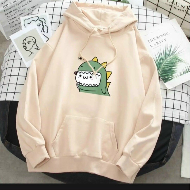 [FASHION B.Y.S] ÁO HOODIE NỈ BÔNG MẪU KHỦNG LONG SAY HI NHỎ