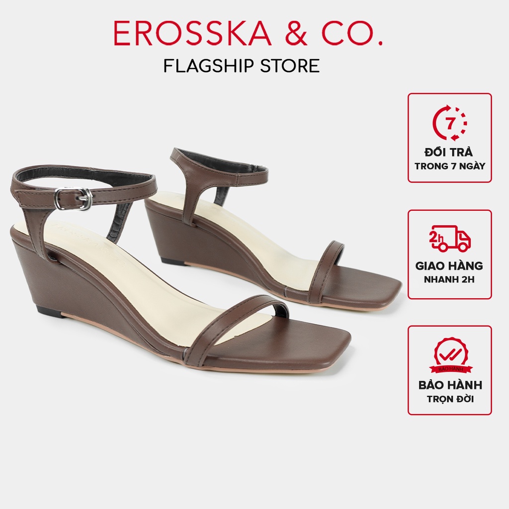 ErosskaGiày sandal đế xuồng quai mảnh dáng sang mang nhẹ màu trắng XE001