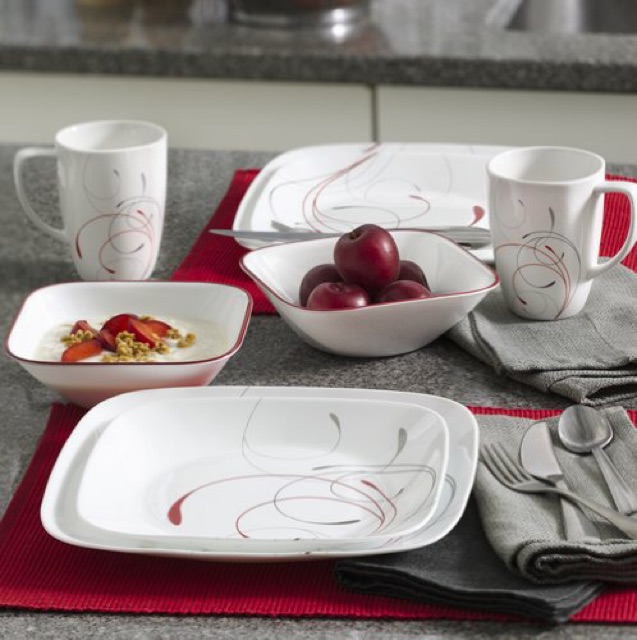 Dĩa Thủy Tinh Mỹ Vuông Splendor Corelle 2211-2213 (23cm–26.5cm)