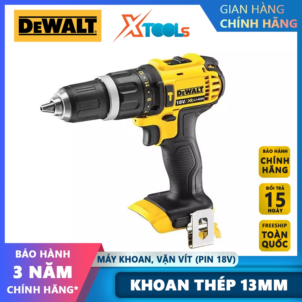 Máy vặn vít cầm tay DEWALT DCD785N-KR máy khoan dùng pin Điện thế 18V, Tốc độ không tải 0-2.000 vòng/ phút,dùng để khoan