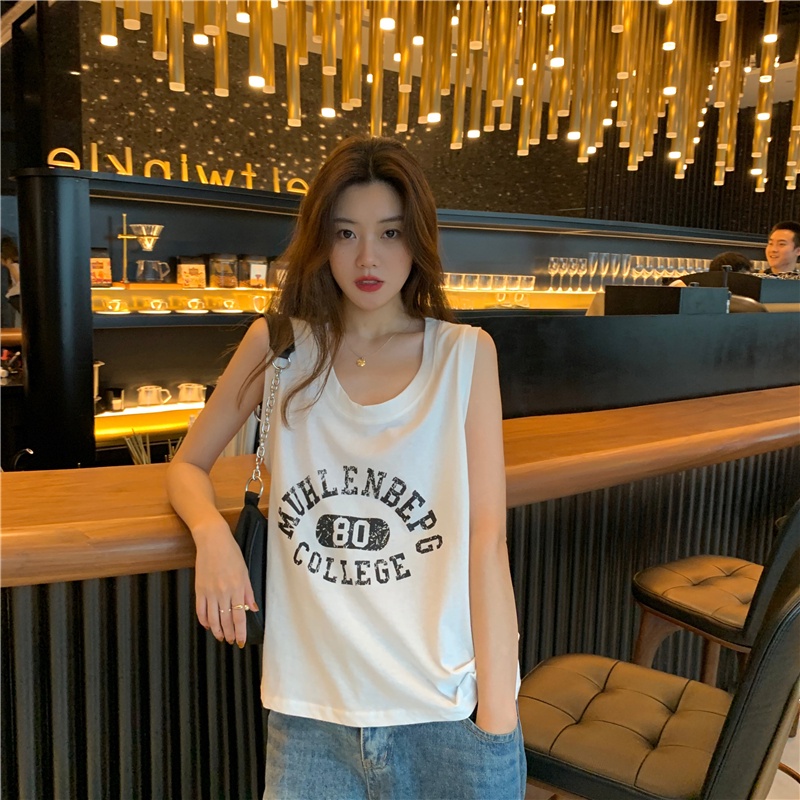 Áo không tay nữ In Chữ Mới