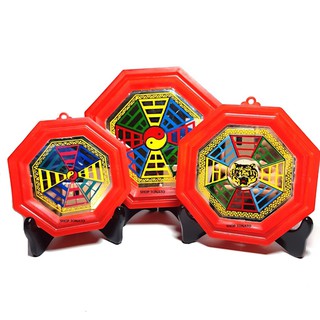 GƯƠNG BÁT QUÁI PHONG THỦY NHỰA ĐỎ ĐƯỜNG KÍNH 14.5CM,17CM,20CM