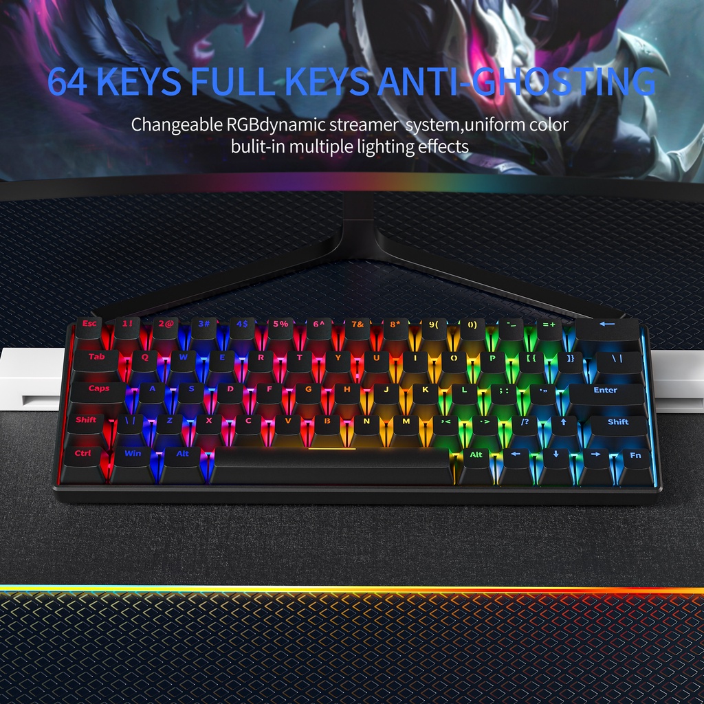 ZIFRIEND Bàn Phím Cơ Chơi Game 63 Phím 60% Chuyên Nghiệp