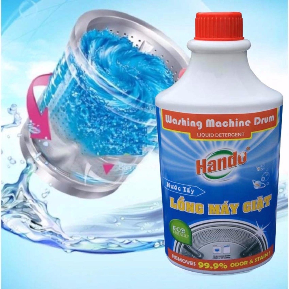 Bộ 1 Nước tẩy chuyên dụng vệ sinh lồng máy giặt Hando va 1 Chai sáp thả bồn cầu khử mùi diệt khuẩn TI684