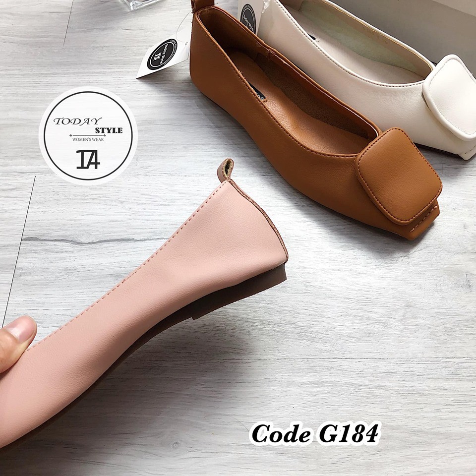 Giày búp bê nữ tag vuông Today Style da mềm G184