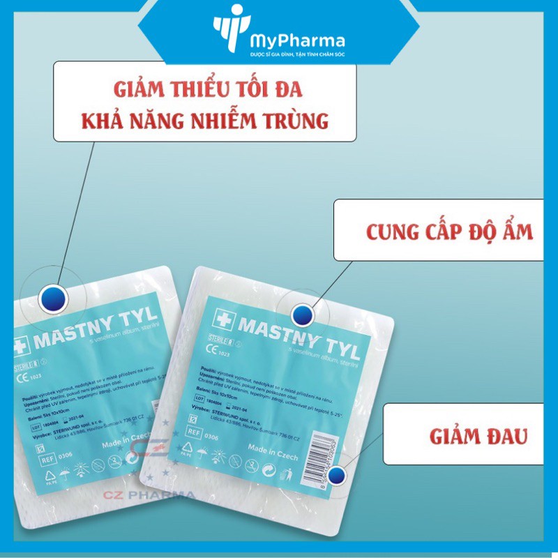 Gạc Vaseline MASTNY TYL 10*10cm