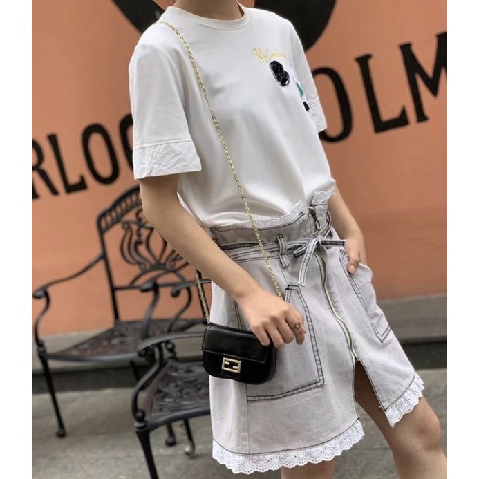 Túi Xách Rinni, Túi đeo chéo mini dáng chữ nhật khoá ngang nút hít kim loại vàng