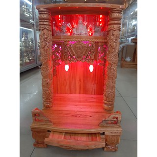 Bàn thờ Thần Tài Ông Địa giá rẻ đẹp gỗ Xoan ngang 42 cao 68 , Mã sản phẩm X5 - Đồ Thờ Thắng Duyên Đại Phát