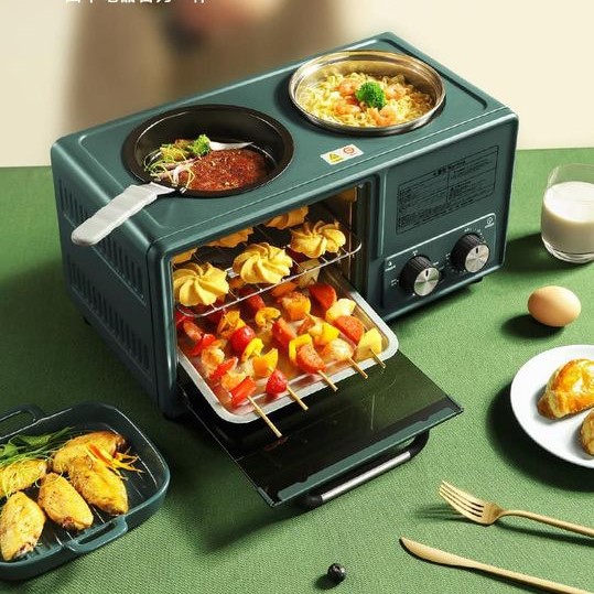 Bếp mini đa năng nhỏ gọn 3 trong 1 (lò nướng + chiên rán + hấp)