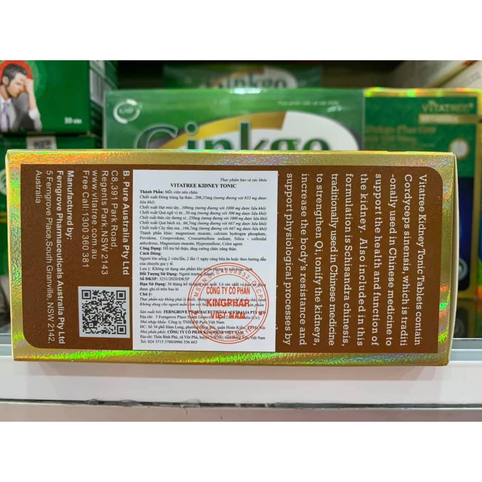 Viên uống tăng cường sinh lý nam Vitatree Kidney Tonic ⚡Tặng quà⚡Nhập khẩu Úc giúp bổ thận tráng dương