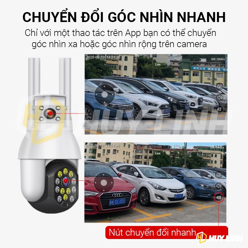 CAMERA IP ICC CP11-12-2 PTZ - DUAL LENS CAMERA 12 LED- ( PHẦN MỀM YCC365 PLUS)