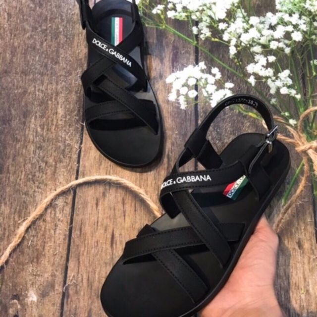 (giảm cực sốc ** dép da nam sandal /dép quai hậu Dolce & Gabbana siêu bền