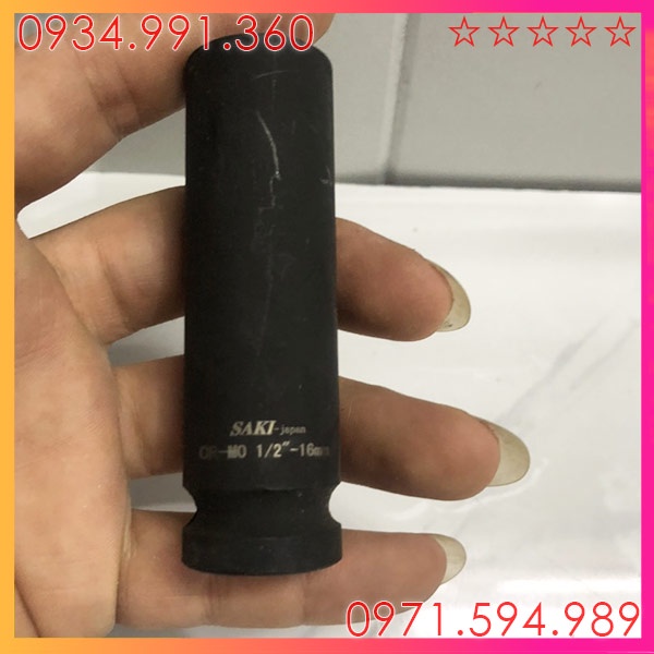 Đầu típ khẩu 1/2 inch 6 cạnh kích thước từ 16 đến 21mm. Nhật Bản. Mở động cơ máy, ô tô. Chất liệu thép Carbon CRMO.