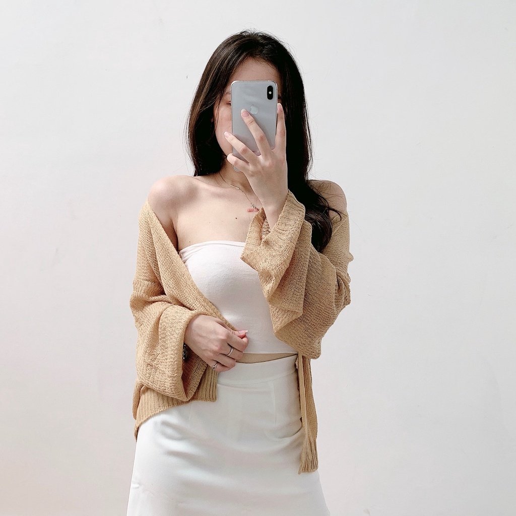 Áo cardigan nữ len mỏng form rộng dệt kim ulzzang dáng dài VAVASA CD01