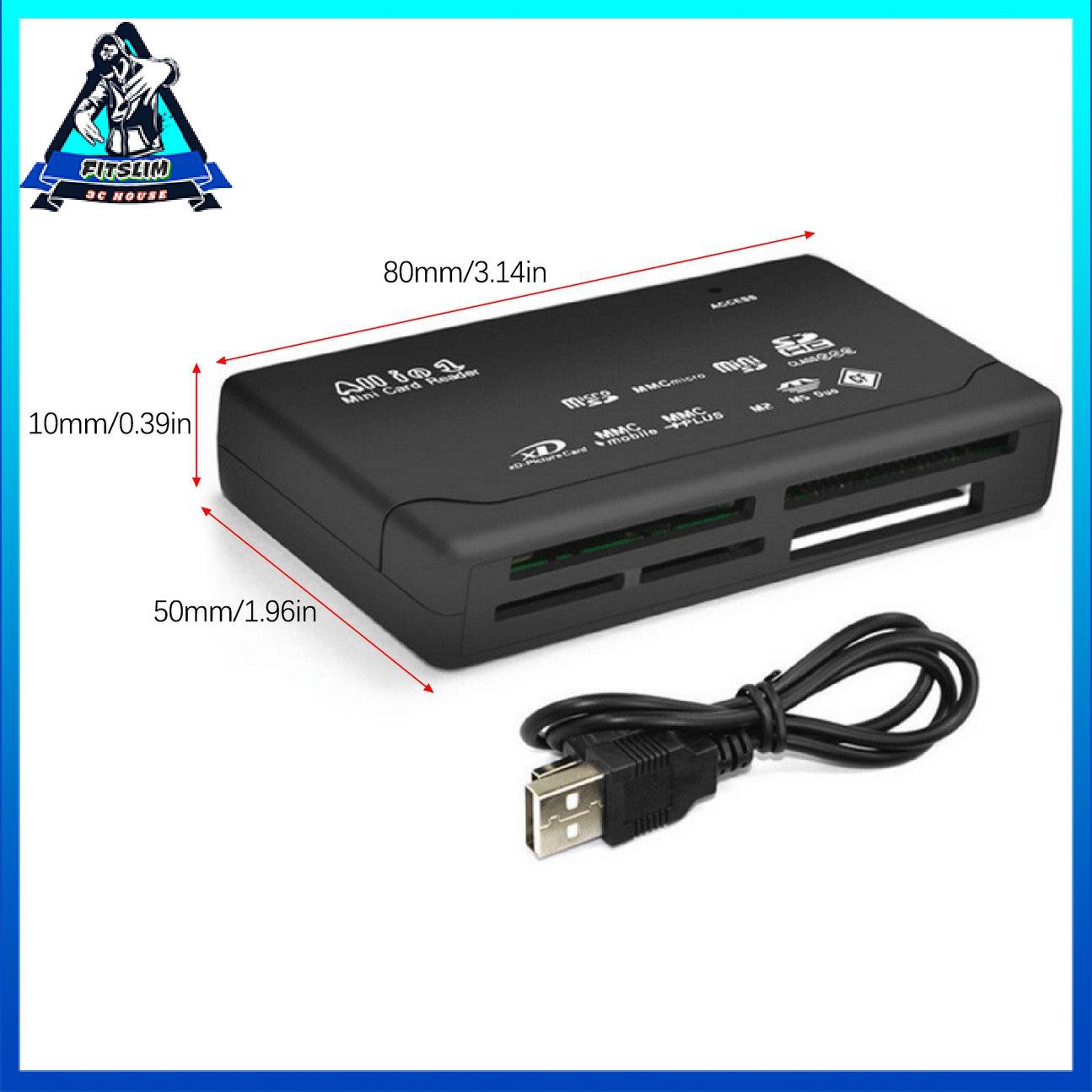 Đầu đọc thẻ nhớ Mini 26-IN-1 USB 2.0 Tốc độ cao cho CF xD SD MS SDHC