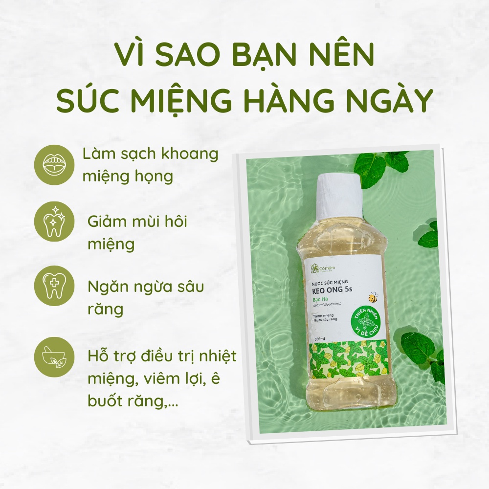 Nước Súc Miệng Giảm Hôi Nhiệt Miệng Ngừa Sâu Răng Hiệu Quả Dùng Được Cho Người Lớn Và Trẻ Nhỏ Cỏ Mềm 500ml