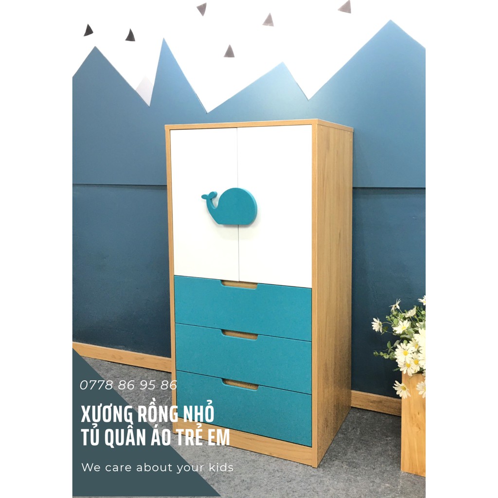Tủ gỗ trẻ em cá heo_Tủ quần áo trẻ em | BigBuy360 - bigbuy360.vn