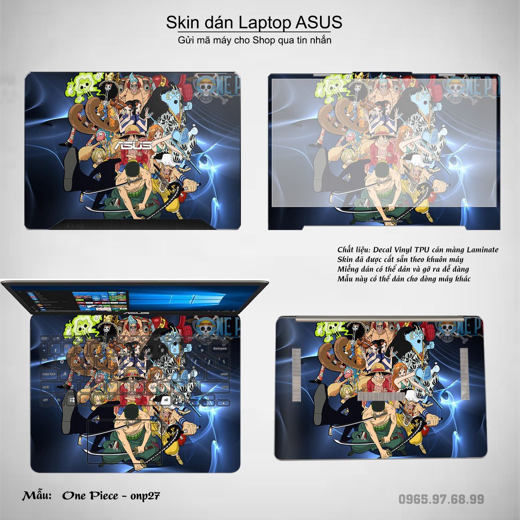 Skin dán Laptop Asus in hình One Piece nhiều mẫu 22