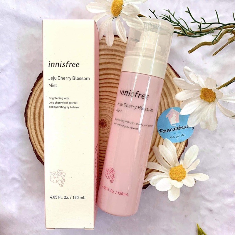 Xịt Khoáng Làm Sáng Da, Dưỡng Ẩm Chiết Xuất Hoa Anh Đào Innisfree Jeju Cherry Blossom Mist 120ml