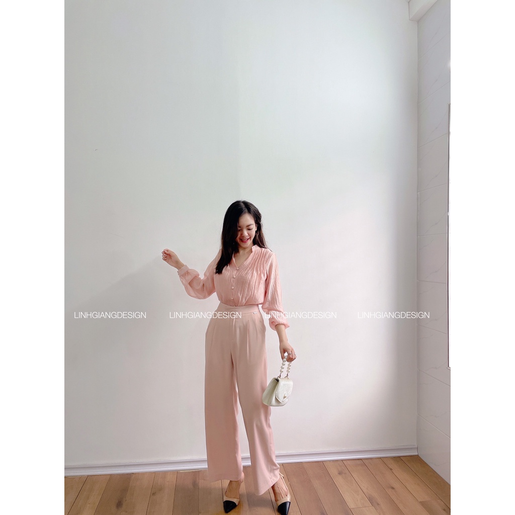 Quần suông thiết kế cạp cao công sở thời trang nữ