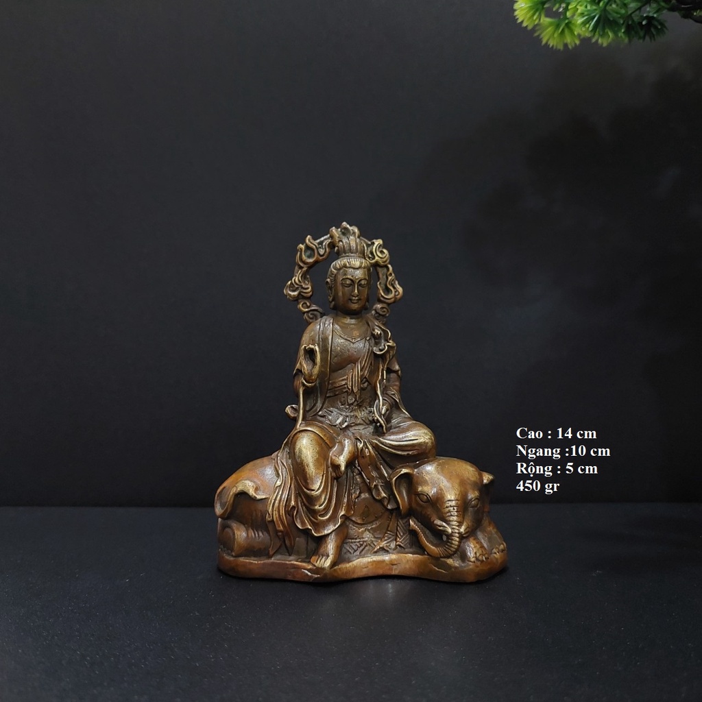 A747 - Tượng Đồng Văn thù phổ Hiền Bồ Tát Cao 14cm  Phong Thủy An Kỳ