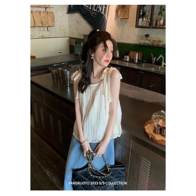 Áo Không Tay Thiết Kế Mỏng Thời Trang Mùa Hè Theo Phong Cách Pháp Cho Nữ