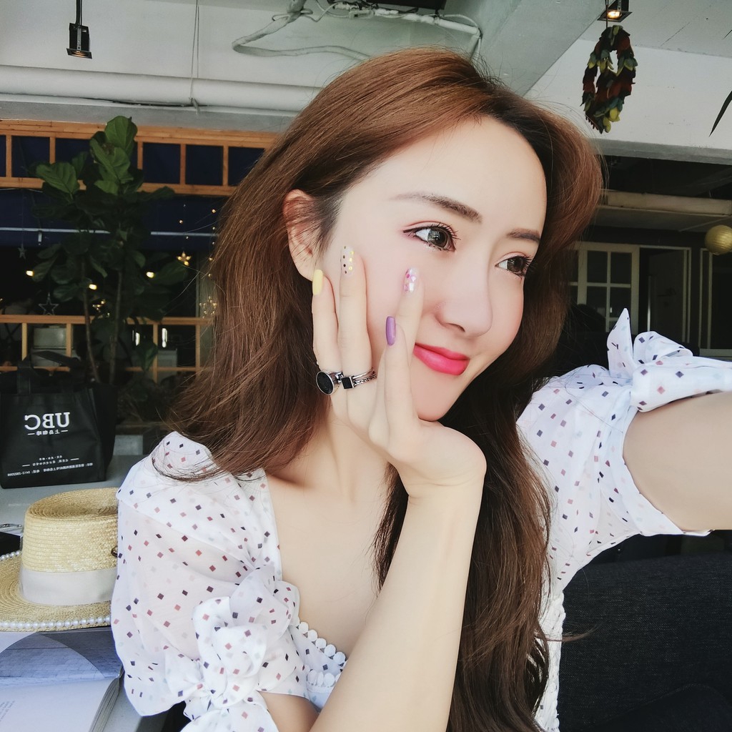 XiaoboACC 2Pcs/Set Nhẫn Họa Tiết Hình Tròn / Vuông Phong Cách Hàn Quốc