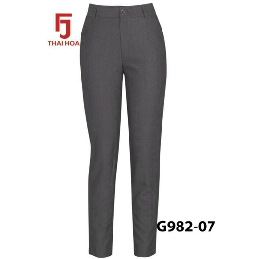 CHÍNH HÃNG THÁI HOÀ Quần lưng cao 1 nút tôn vòng 3 màu xám G982