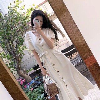 Đầm váy freesize trắng đuôi cá form dài