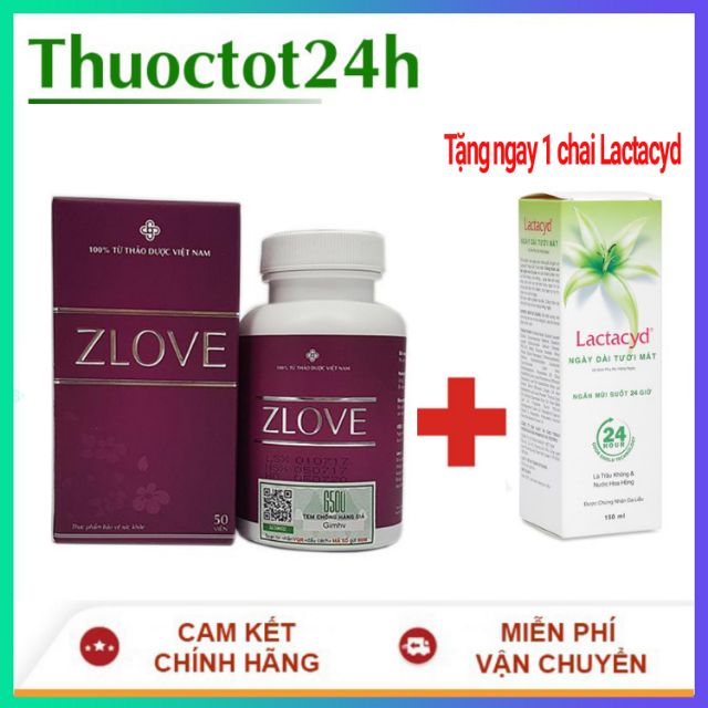 (Tặng Lactacid) Viên uống se khít và làm hồng vùng kín ZLOVE