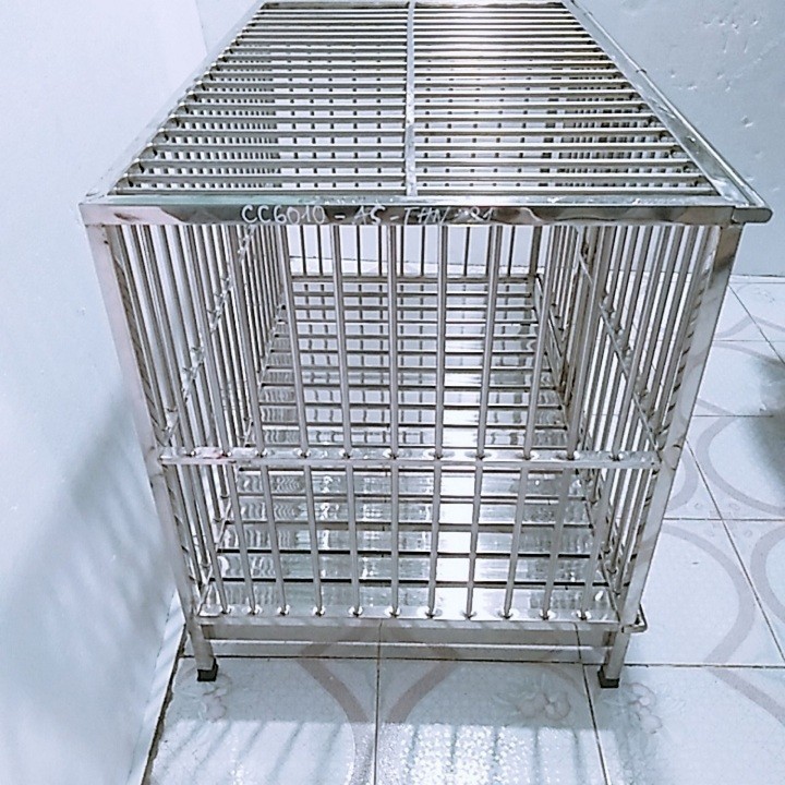 Chuồng Chó Inox Cao Cấp 100x60x75cm - CC0610I