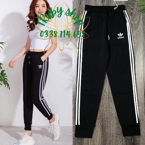 Quần Jogger 3 Sọc A-D-I-D-A-S🍀FRRESHIP🍀 Quần Thể Thao Dáng Ống Bom Không Bo Gấu Vải Co Giãn Tốt