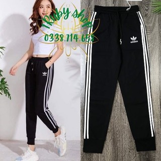 Quần Jogger 3 Sọc A-D-I-D-A-S🍀FRRESHIP🍀 Quần Thể Thao Dáng Ống Bom Không Bo Gấu Vải Co Giãn Tốt