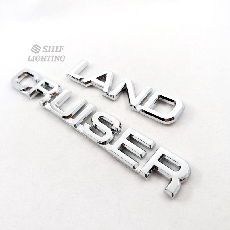 Logo dán xe chữ LAND CRUISER bằng ABS chrome trang trí xe Toyota độc đáo