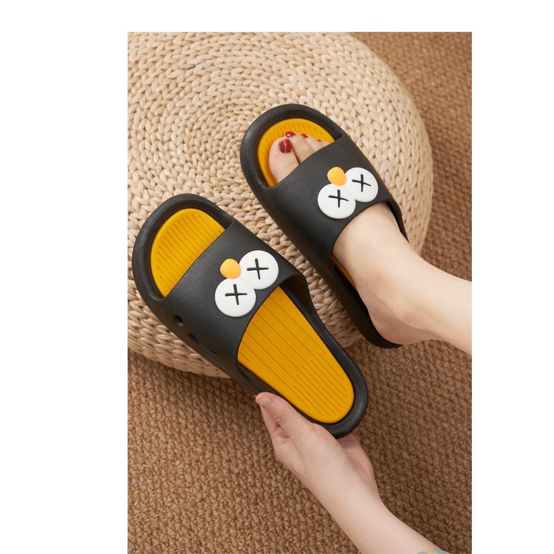 Dép quai ngang nam nữ hình mắt cú XX, bền đẹp, êm chân