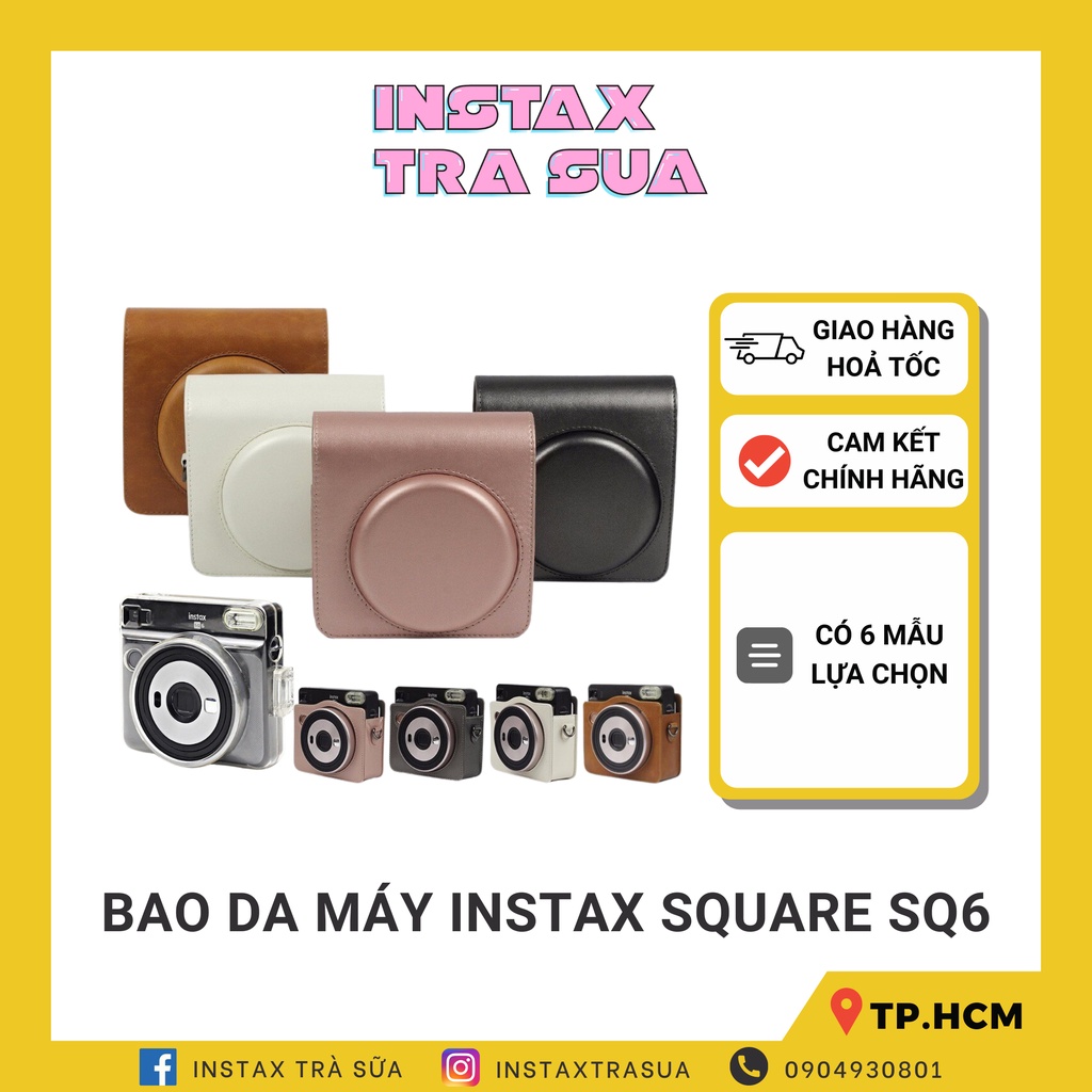 [Mã SKAMCLU9 giảm 10% đơn 100K] CASE MÁY CHỤP ẢNH LẤY LIỀN INSTAX SQUARE SQ6 - TRONG/ NÂU/ ĐEN/ HỒNG