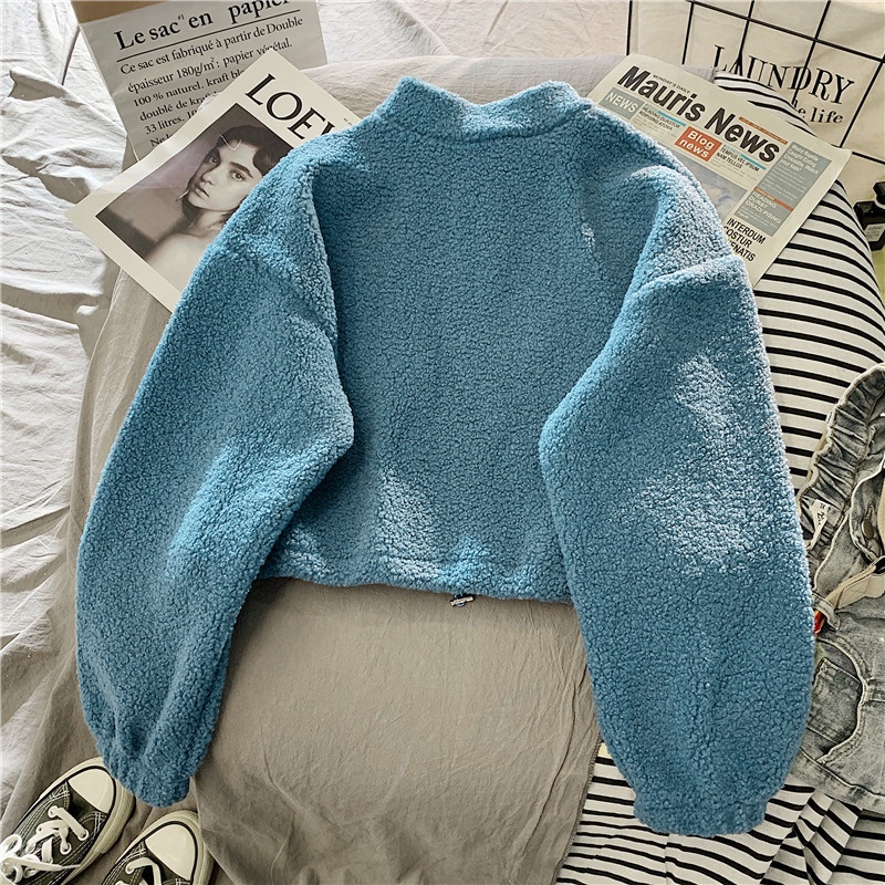 Áo len nữ dài tay cổ tròn thời trang Hàn