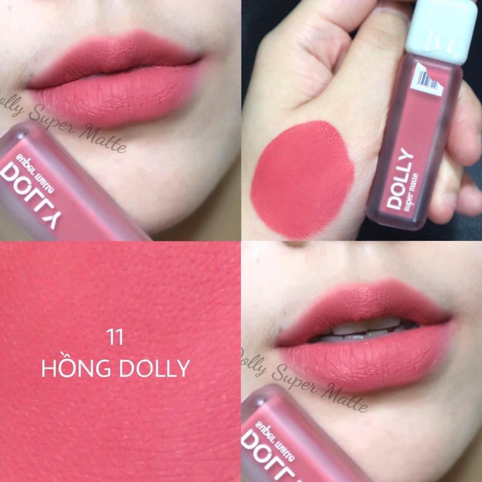 Son kem lì  Dolly super matte, son kem lì không chì bền màu lâu trôi MUA 2 THỎI TẶNG 1 DƯỠNG MÔI