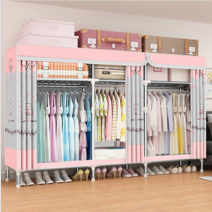 Tủ Đựng Quần Áo Cỡ Lớn Nhất 1m7 - 2m1 Khung Thép Titan solno Siêu Bền