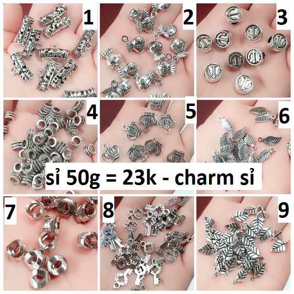 Sỉ charm bạc cổ : 50g = 23k / 1 gói [ charm bạc cổ rẻ ]