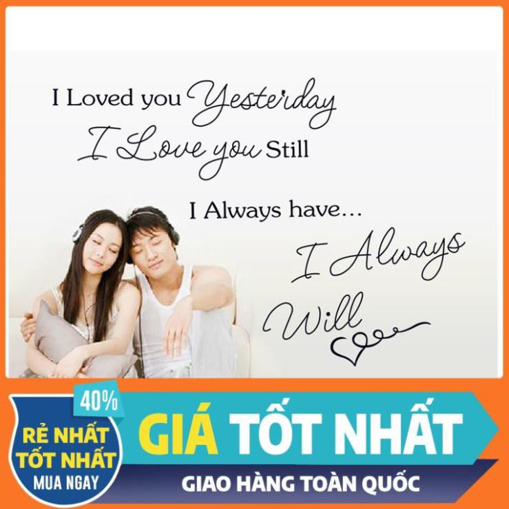 (HCM) Deacl dán trang trí phòng khách phòng ngủ - tiếng anh i love you -DKN002 decalhcm