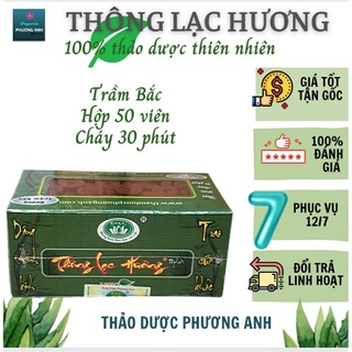 Nhang thảo dược - nụ trầm bắc cháy 30 phút : thông lạc hương - hộp 50 viên - nhang nụ sạch hương trầm bắc