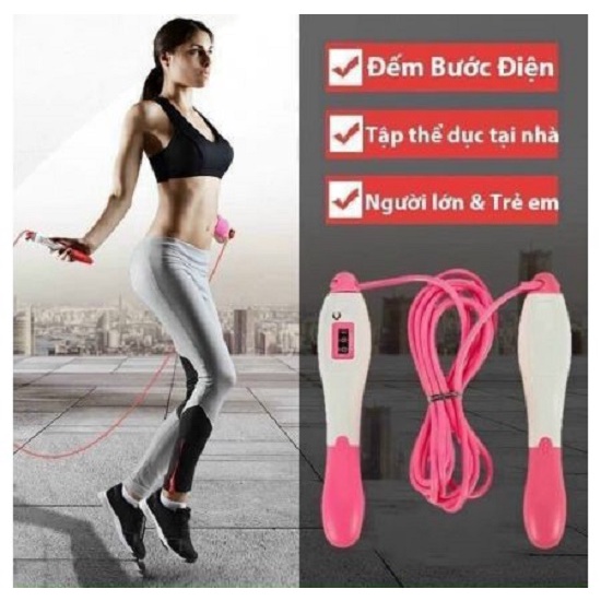 Dụng cụ nhảy dây, CÓ BỘ ĐẾM SỐ VÒNG MẪU MỚI săn chắc cơ đùi, eo thon.