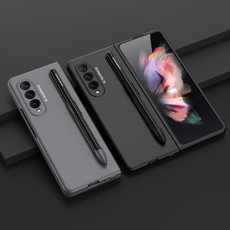 Ốp điện thoại HDOORLINK W22 nhựa siêu mỏng có ngăn giữ bút thích hợp cho Samsung Galaxy Z Fold 3