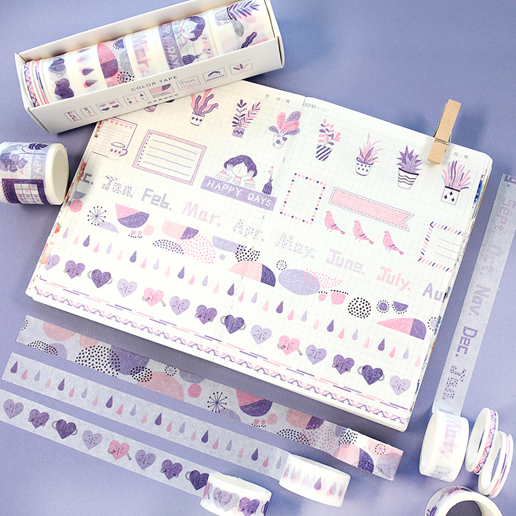 Set 8 Cuộn Băng Keo Trang Trí Đa Năng Tiện Dụng