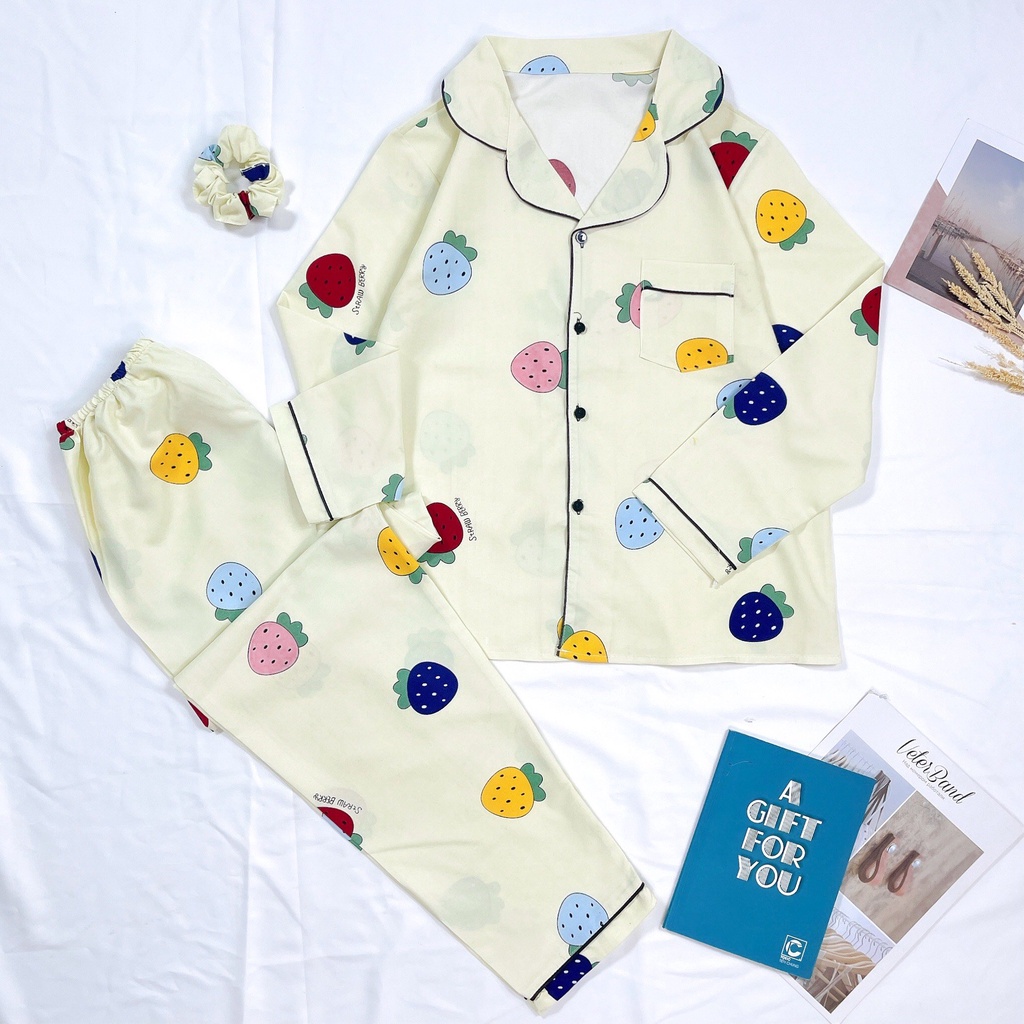 [Sale Xả Hàng- Bộ Ngủ Pijama Tay Dài-Đồ Bộ Mặc Nhà-Vải Thái Lọai 1-Hàng Có Size.