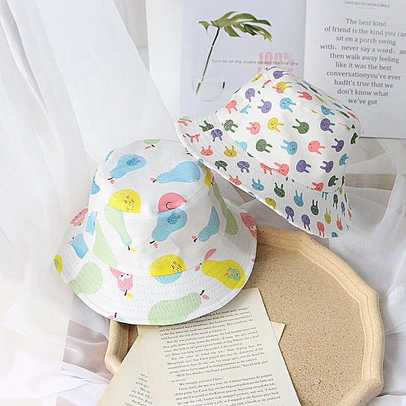 Mũ Bucket In Họa Tiết Hoạt Hình Động Vật Thời Trang Mùa Hè Xinh Xắn Cho Bé
