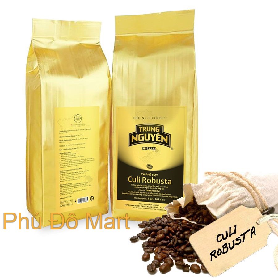 [Mã GROSALE2703 giảm 8% đơn 250K] Cà Phê Hạt Trung Nguyên Số 1 Culi Robusta - Loại Bịch 1 Kg