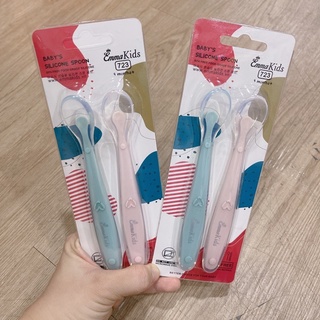 Sét 2 chiếc thìa ăn dặm silicon emma kids