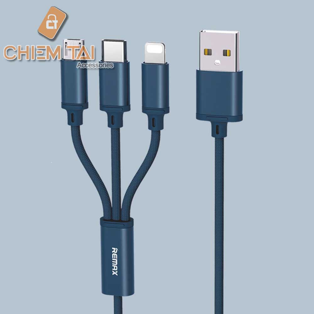 Cáp 3 trong 1 Remax RC-131TH (Lightning-Micro USB-Type C)